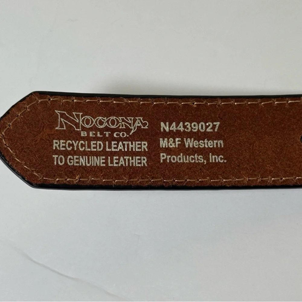 Nocona Boys Western Leather Belt with Bull Rider Buckle